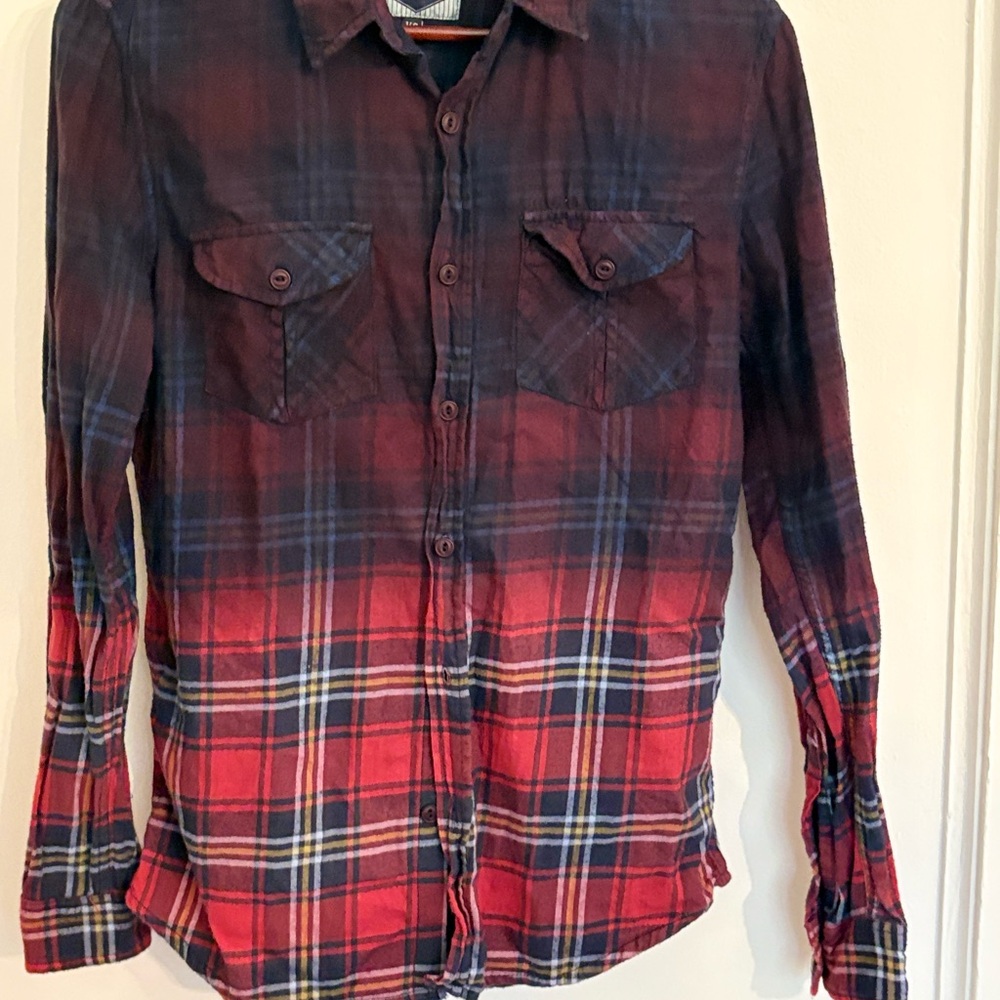 New Look Red and Black Plaid Flannel Shirt